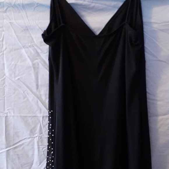 Floor length black/sequin gown, sz L - Picture 4 of 6